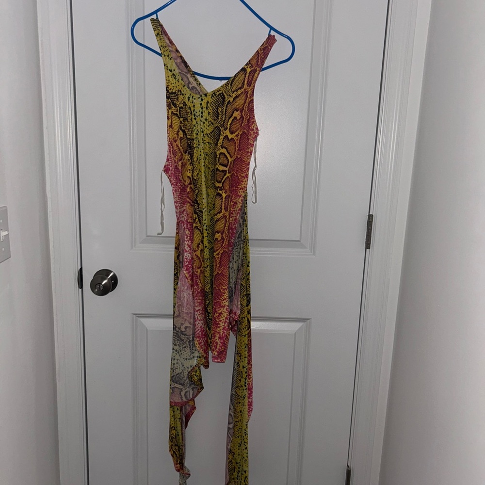 Fashion Nova Multicolor Snake Print Dress